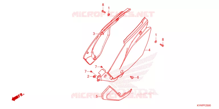 COUVERCLES LATERAUX Honda MOTO 110 CRF 2023  CRF110FP