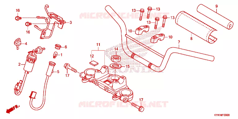 GUIDON - TE DE FOURCHE Honda MOTO 110 CRF 2023  CRF110FP