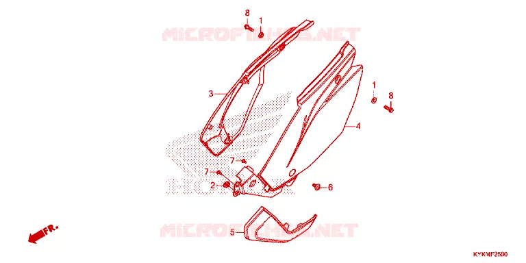 COUVERCLES LATERAUX Honda MOTO 110 CRF 2023  CRF110FP
