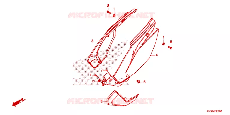 COUVERCLES LATERAUX Honda MOTO 110 CRF 2023  CRF110FP