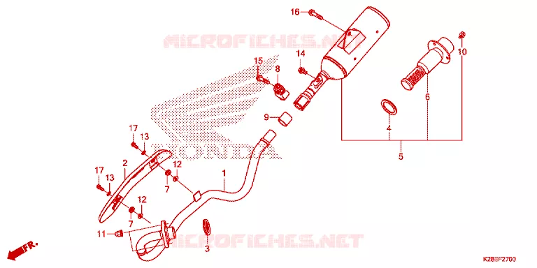 SILENCIEUX D'ECHAPPEMENT Honda MOTO 125 CRF 2023  CRF125FBP