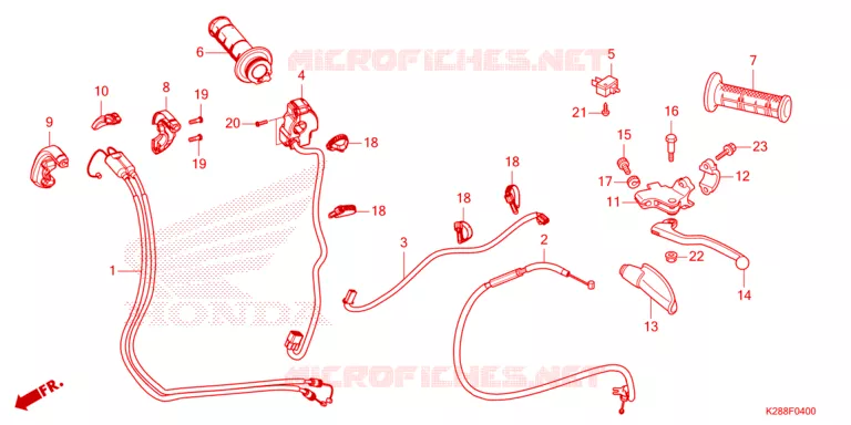 LEVIER DE GUIDON - CABLE - COMMODO Honda MOTO 125 CRF 2023  CRF125FBP