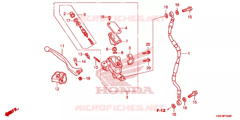 MAITRE CYLINDRE DE FREIN AVANT Honda MOTO 150 CRF 2021  CRF150RM