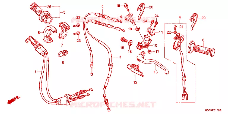 LEVIER DE GUIDON - CABLE - COMMODO Honda MOTO 150 CRF 2023  CRF150RN