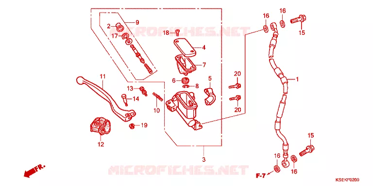 MAITRE CYLINDRE DE FREIN AVANT Honda MOTO 150 CRF 2023  CRF150RN