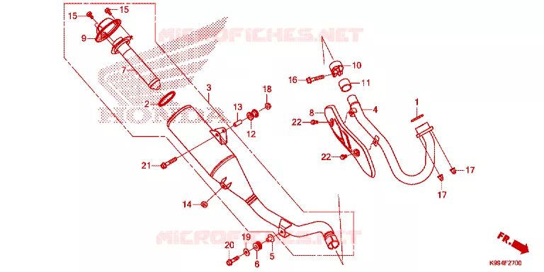 SILENCIEUX D'ECHAPPEMENT Honda MOTO 250 CRF 2023  CRF250FP