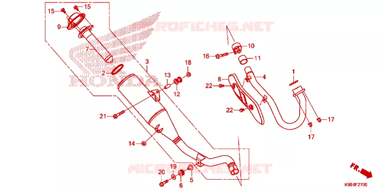 SILENCIEUX D'ECHAPPEMENT Honda MOTO 250 CRF 2023  CRF250FP