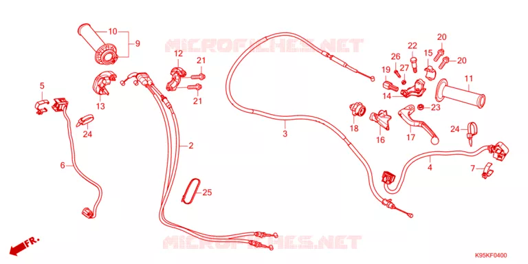 LEVIER DE GUIDON - CABLE - COMMODO Honda MOTO 250 CRF 2022  CRF250RN