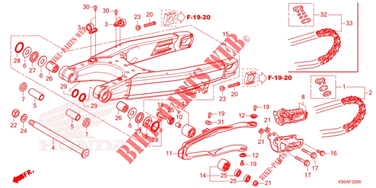 BRAS OSCILLANT pour Honda CRF 250 R de 2023