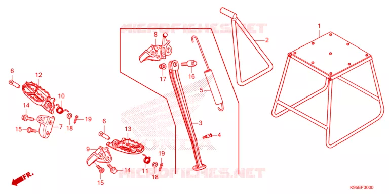 REPOSE PIED - BEQUILLE Honda MOTO 250 CRF 2023  CRF250RXP