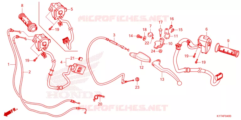 LEVIER DE GUIDON - CABLE - COMMODO Honda MOTO 300 CRF 2023  CRF300LN