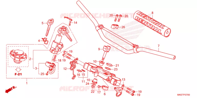 GUIDON - TE DE FOURCHE Honda MOTO 450 CRF 2023  CRF450RLP