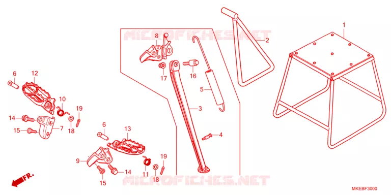 REPOSE PIED - BEQUILLE Honda MOTO 450 CRF 2022  CRF450RN
