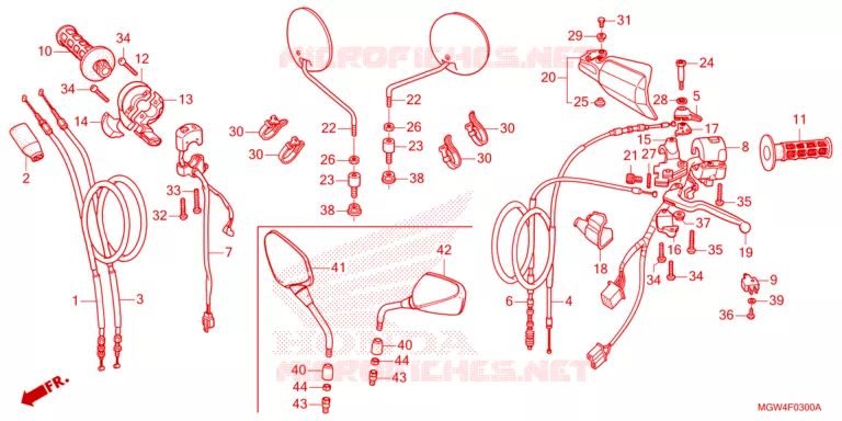 LEVIER DE GUIDON - CABLE - COMMODO Honda MOTO 650 XR 2022  XR650L2N