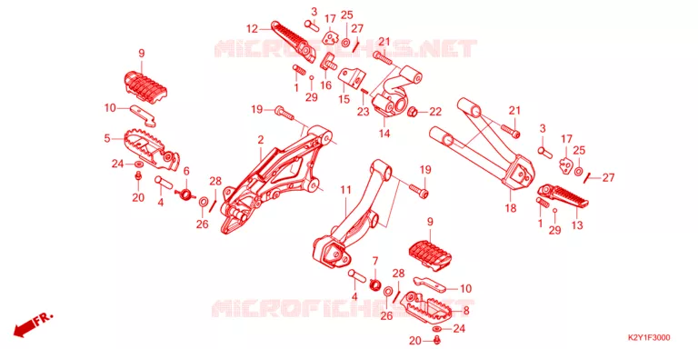 REPOSE PIED Honda MOTO 250 REBEL 2024  CMX250AP
