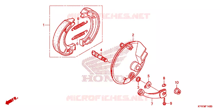 FLASQUE - MACHOIRES DE FREIN AVANT Honda MOTO 110 CRF 2022  CRF110FN