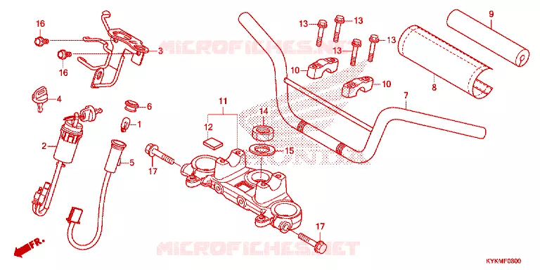 GUIDON - TE DE FOURCHE Honda MOTO 110 CRF 2022  CRF110FN