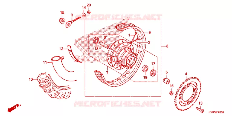 ROUE ARRIERE Honda MOTO 110 CRF 2023  CRF110FN