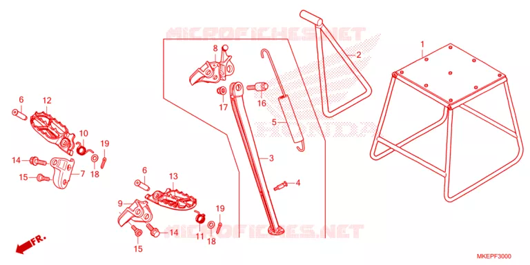 REPOSE PIED - BEQUILLE Honda MOTO 450 CRF 2023  CRF450RP_SE