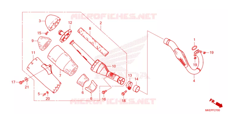 SILENCIEUX D'ECHAPPEMENT Honda MOTO 450 CRF 2023  CRF450RP_SE