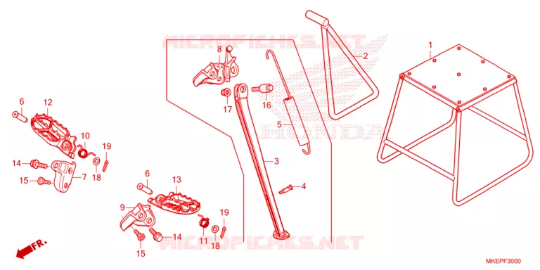 REPOSE PIED - BEQUILLE Honda MOTO 450 CRF 2023  CRF450RWEP