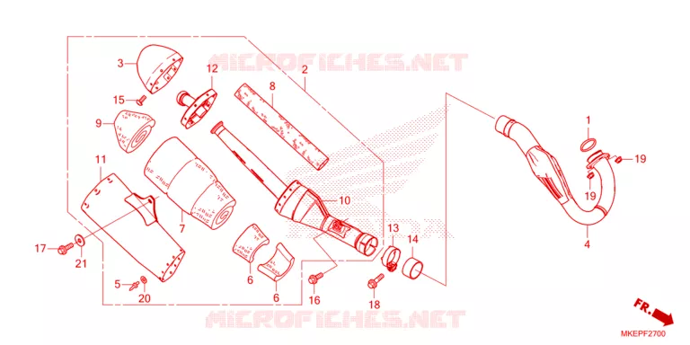 SILENCIEUX D'ECHAPPEMENT Honda MOTO 450 CRF 2023  CRF450RXP