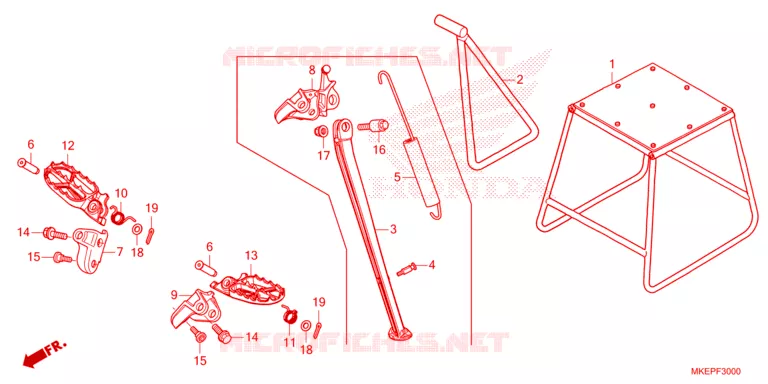 REPOSE PIED - BEQUILLE Honda MOTO 450 CRF 2023  CRF450RXP