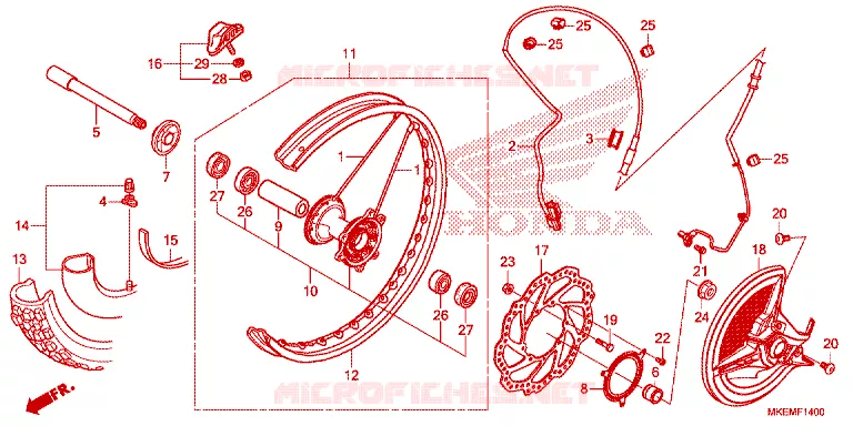 ROUE AVANT Honda MOTO 450 CRF 2023  CRF450XP