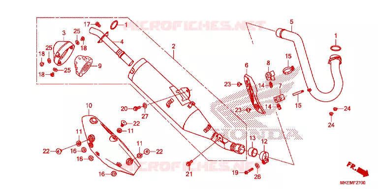 SILENCIEUX D'ECHAPPEMENT Honda MOTO 450 CRF 2023  CRF450XP
