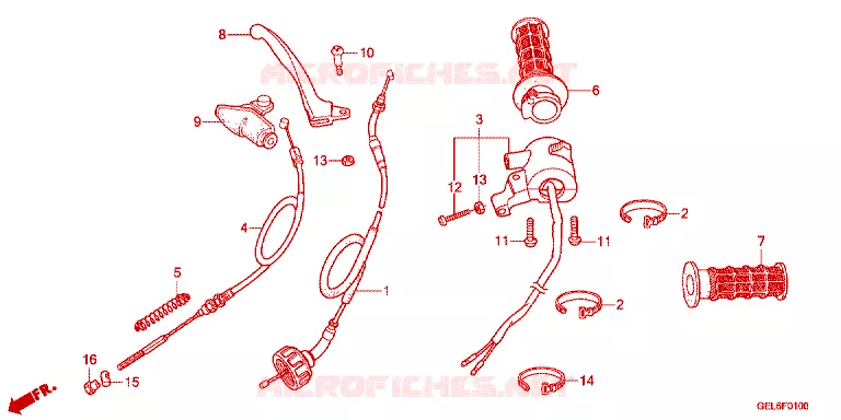 LEVIER DE GUIDON - CABLE - COMMODO Honda MOTO 50 CRF 2022  CRF50FN