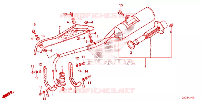 SILENCIEUX D'ECHAPPEMENT Honda MOTO 50 CRF 2024  CRF50FP