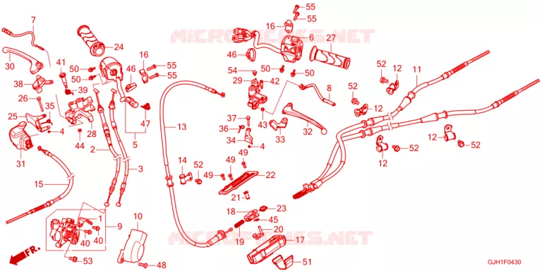 LEVIER DE GUIDON - CABLE - COMMODO Honda SCOOTER electric GYRO 2024  EVG2M