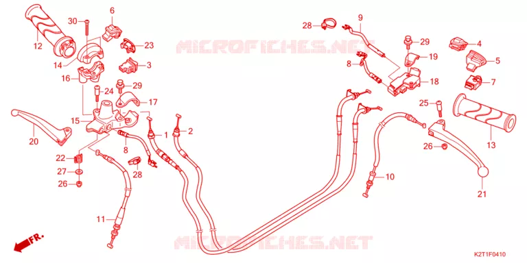 LEVIER DE GUIDON - CABLE - COMMODO Honda SCOOTER 125 LEAD 2022  NHX125N