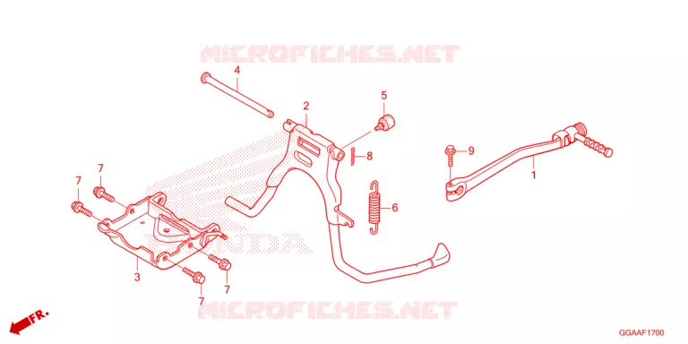 BEQUILLE CENTRALE - PEDALE DE FREIN Honda SCOOTER 50 RUCKUS 2023  NPS50P