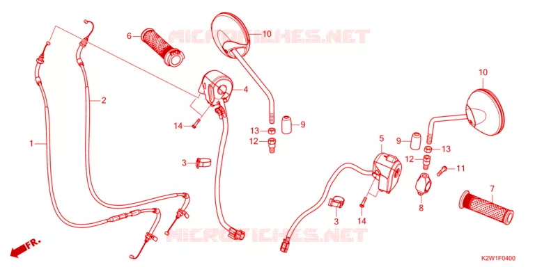 COMMODOS - POIGNEES - CABLES - MIROIR Honda MOTO 125 DAX 2023  ST125AP