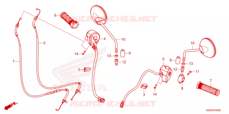 COMMODOS - POIGNEES - CABLES - MIROIR Honda MOTO 125 DAX 2023  ST125AP
