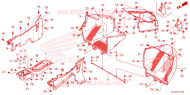 COUVERCLE SOL Honda ATV 1000 TALON 2021  SXS1000S2RM