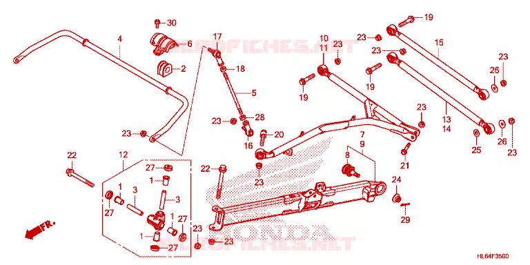 TRIANGLES - BARRE ANTI ROULIS Honda ATV 1000 TALON 2022  SXS1000S2RN