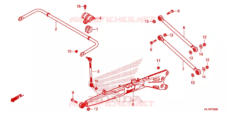 TRIANGLES - BARRE ANTI ROULIS Honda ATV 1000 TALON 2021  SXS1000S4XM