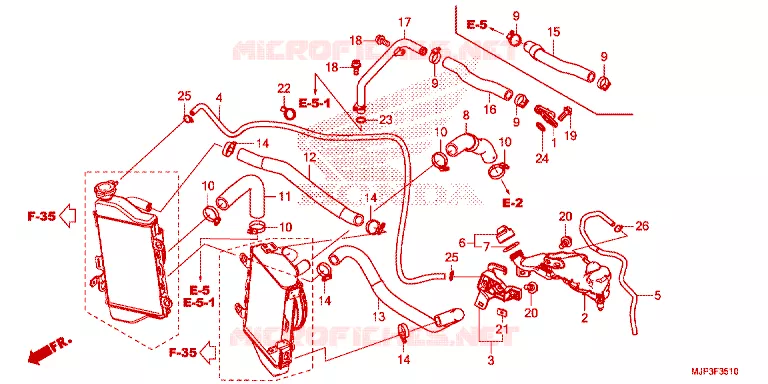 FLEXIBLE DE RADIATEUR Honda MOTO 1000 AFRICA-TWIN 2016  CRF1000AG