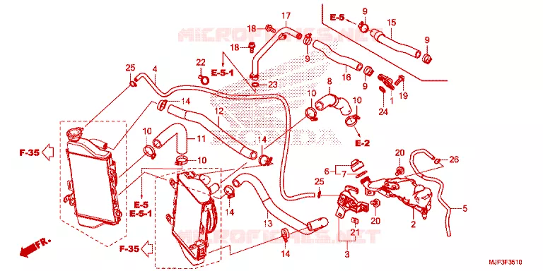 FLEXIBLE DE RADIATEUR Honda MOTO 1000 AFRICA-TWIN 2016  CRF1000DG