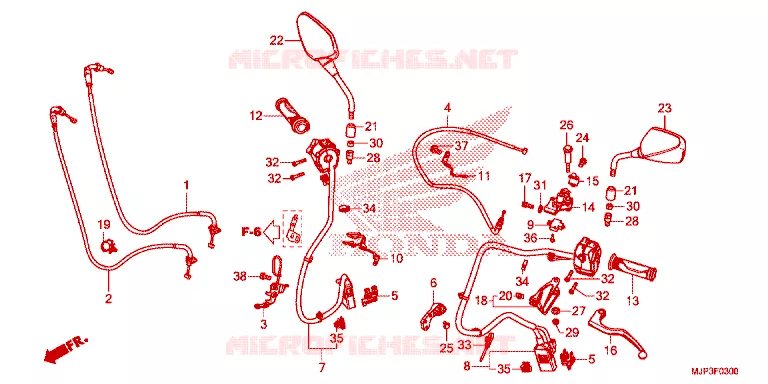 LEVIER DE GUIDON - CABLE - COMMODO Honda MOTO 1000 AFRICA-TWIN 2016  CRF1000G