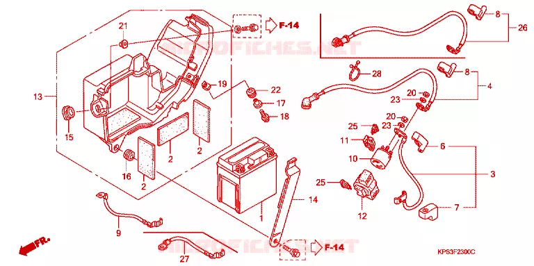 BATTERIE Honda MOTO 230 CRF 2003  CRF230F3