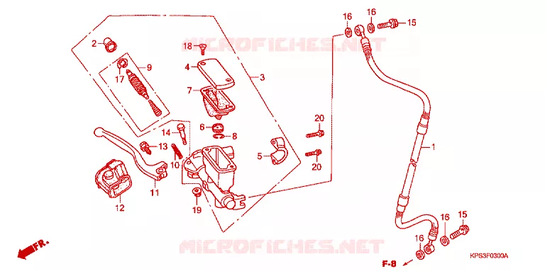 MAITRE CYLINDRE DE FREIN AVANT Honda MOTO 230 CRF 2003  CRF230F3