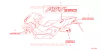AUTOCOLLANTS pour Honda ADV 350 HSVCS SANS TOP CASE de 2023