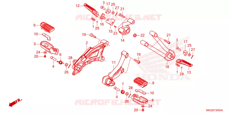 REPOSE PIED Honda MOTO 500 REBEL 2023  CMX500AP_PH