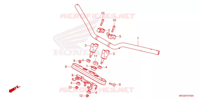 GUIDON - TE DE FOURCHE Honda MOTO 500 REBEL 2023  CMX500AP_PH