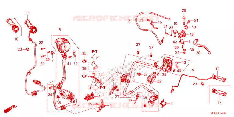 LEVIER DE GUIDON - CABLE - COMMODO Honda MOTO 1100 AFRICA-TWIN 2023  CRF1100A2P