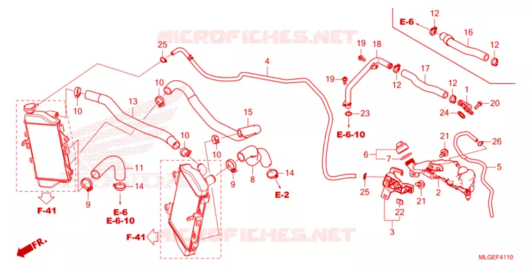 FLEXIBLE DE RADIATEUR/TUYAU D'EAU Honda MOTO 1100 AFRICA-TWIN 2023  CRF1100A2P