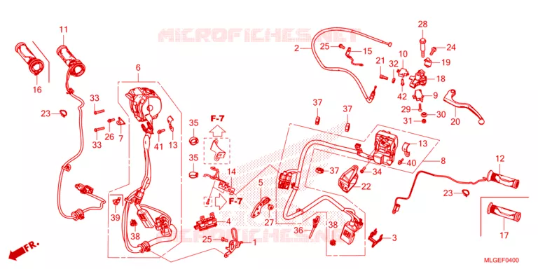 LEVIER DE GUIDON - CABLE - COMMODO Honda MOTO 1100 AFRICA-TWIN 2023  CRF1100ALP